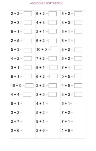 Addizioni e sottrazioni