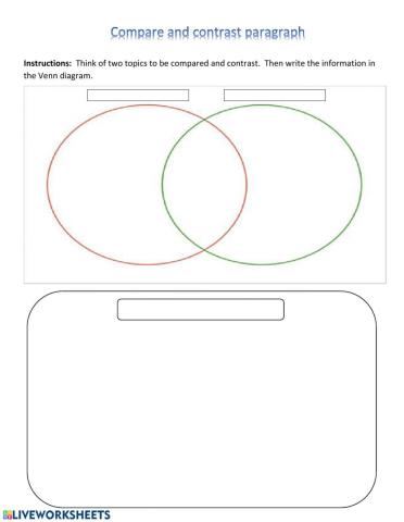 Writing a compare and contrast paragraph