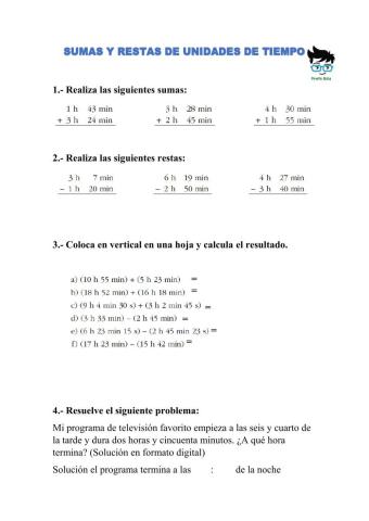 Sumas y restas de unidades de tiempo