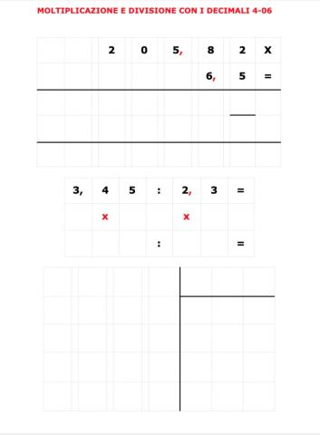Moltiplicazione e divisione del 4-06