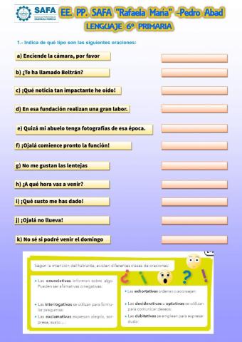 Tipos de oraciones