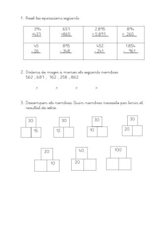 Numeració i operaciones 1