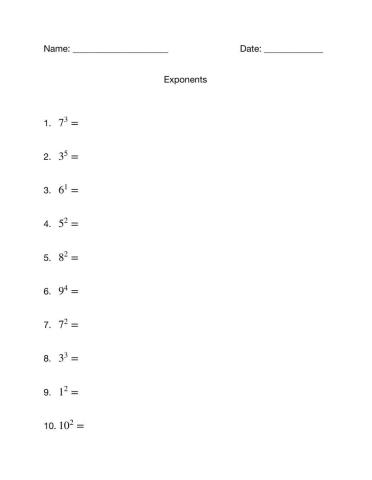 Exponents