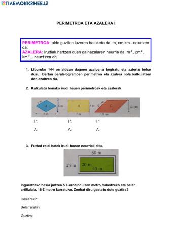 Perimetroa eta azalera i