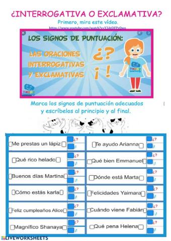 Los signos de interrogación y de exclamación