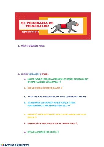 El arca de noé  1. 3º Y 4º PRIMARIA