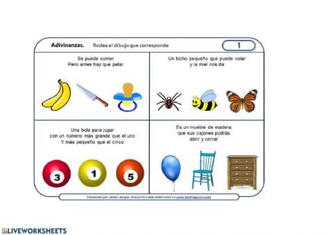 Adivinanzas 1. Primer Ciclo