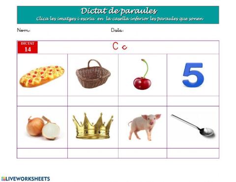 Dictat de paraules 14- la lletra C