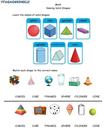 Math Solid Shapes April 5th