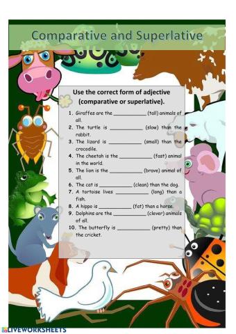 Comparative - Superlative - Animals