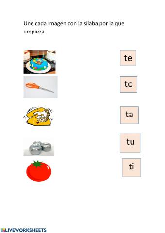 Sílabas ta, te, ti, to, tu
