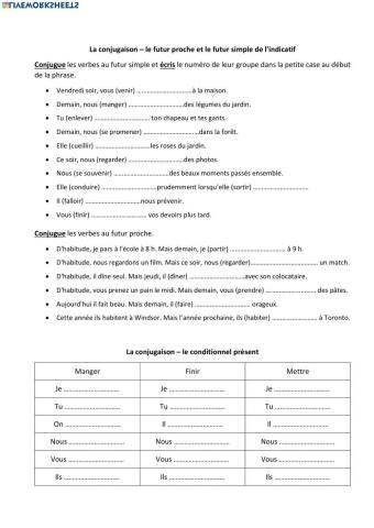 Conjugaison - futur et conditionnel