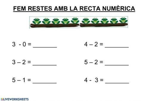 Fem restes amb la recta numèrica 3