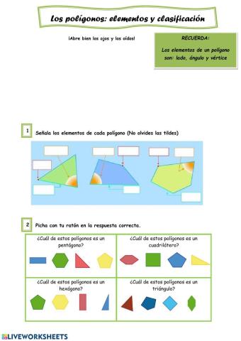 Los polígonos: elementos y clasficación