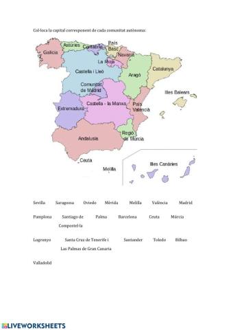 Capitals comunitats autònomes