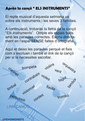 Canço els instruments