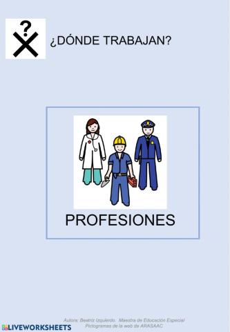 Profesiones.¿Dónde trabajan?