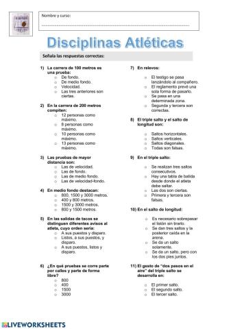 Disciplinas Atléticas