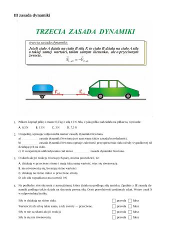 III zasada dynamiki Newtona