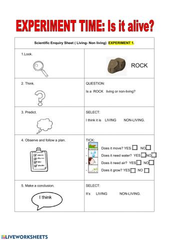 Experiment time: living or non-living