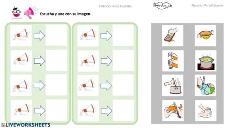 Vocabulario cocina acciones 1 con audio