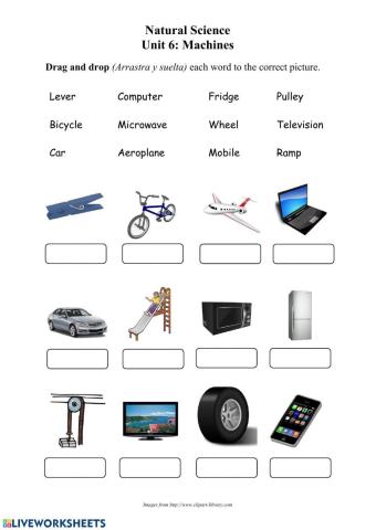 Natural Science Vocabulary Unit 6: Machines