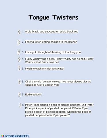 Tongue Twisters