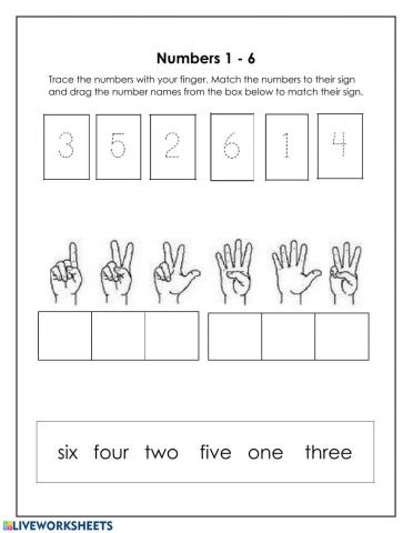 Number names 1-7