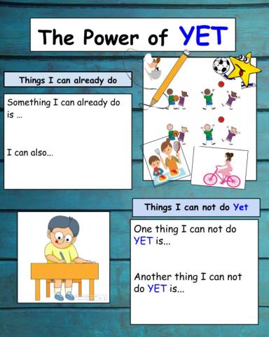 The Power of Yet Worksheet