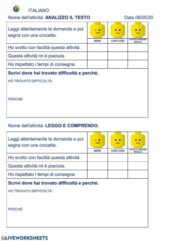 Questionario di autovalutazione