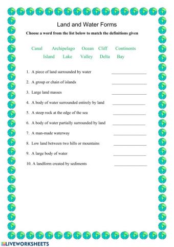 Land and Water Forms