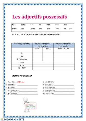 Adjectifs possessifs