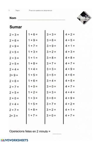 Sumes quinzet segon