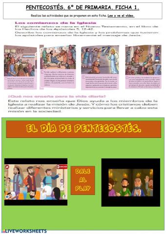 Pentecostés.6º de primaria.Al-Ándalus