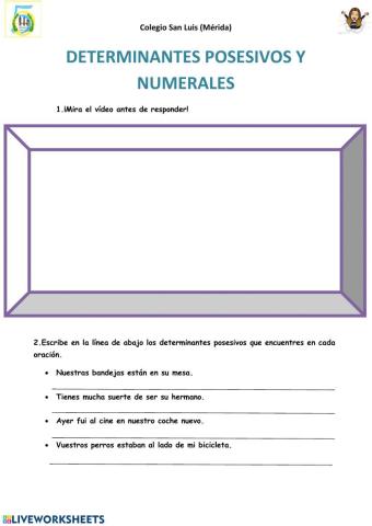 Determinantes posesivos y numerales