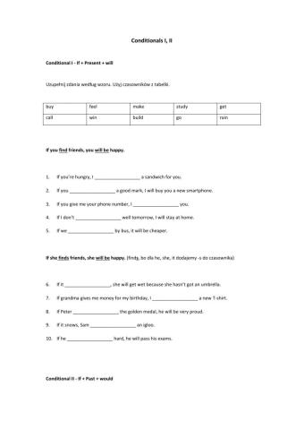 Conditonals I and II