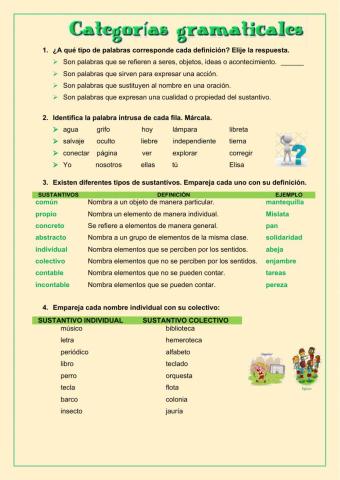 Categorías gramaticales