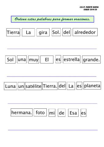 Formar oraciones