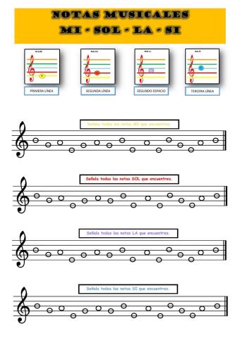 Notas musicales mi-sol-la-si