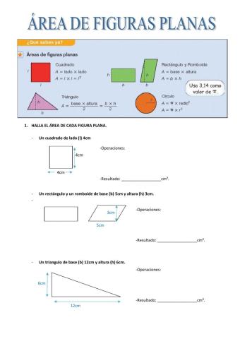 Área de figuras planas