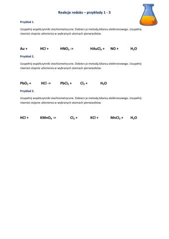 Reakcje redoks przykłady 1-3