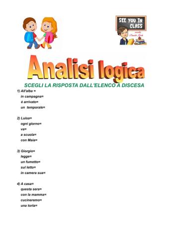 Analisi logica a scelta multipla