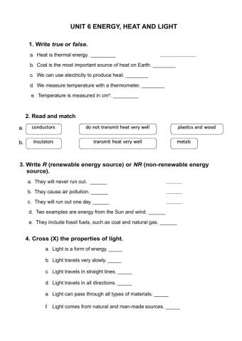 Energy, heat and light