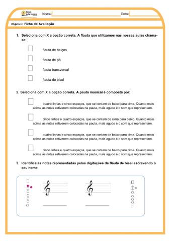 Ficha de Avaliação 3º Período - 3º Ano