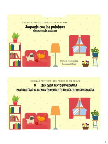 Jugando con las palabras, elementos del hogar