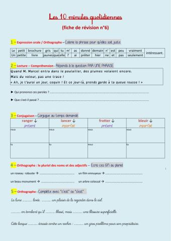 Les dix minutes quotidiennes - révision