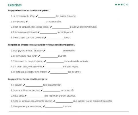 Conditionnel Présent et Passé