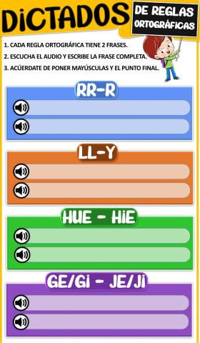 Dictados de repaso de ortografía general