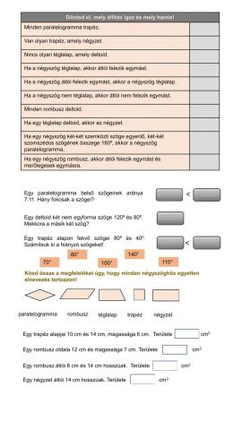 Négyszögek tulajdonságai 7.