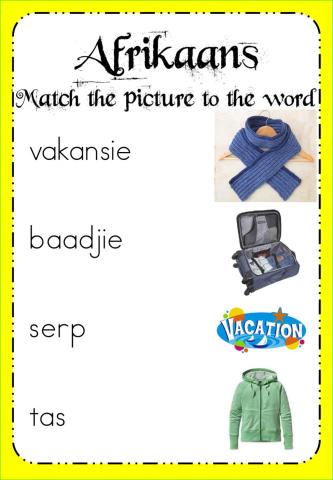 Week 18 - Afrikaans - Wednesday